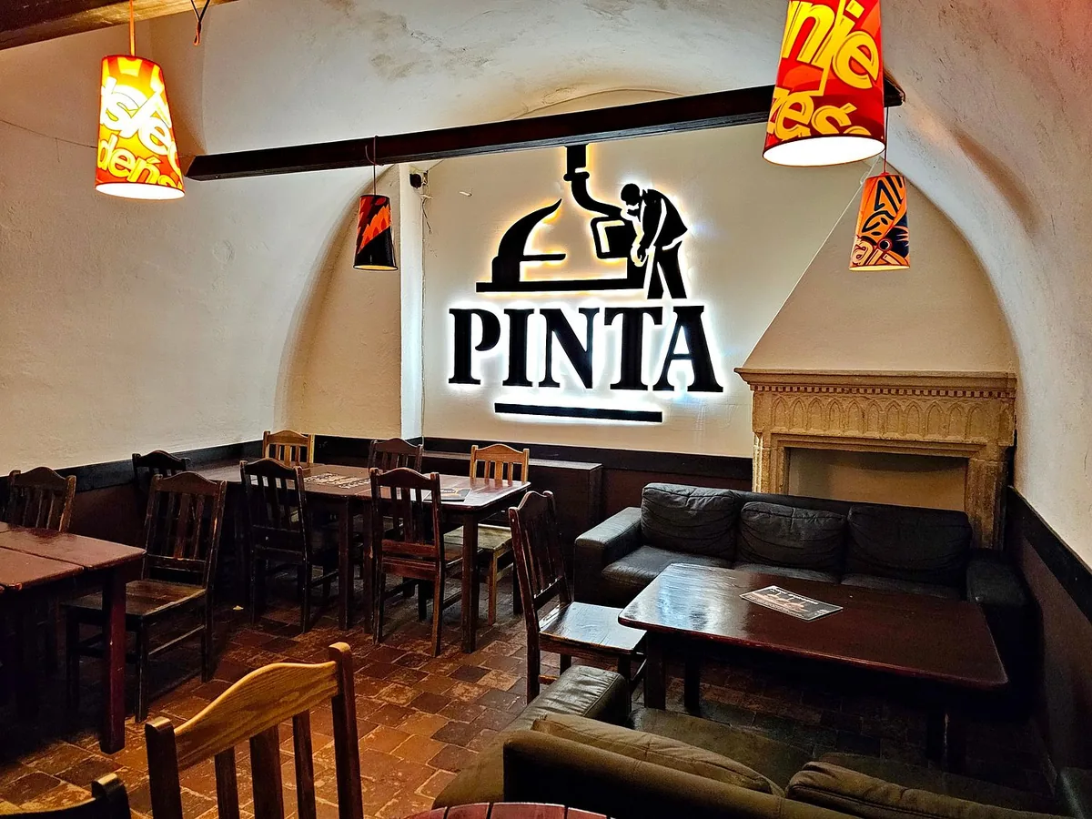 Craft beer pub interior in Krakow